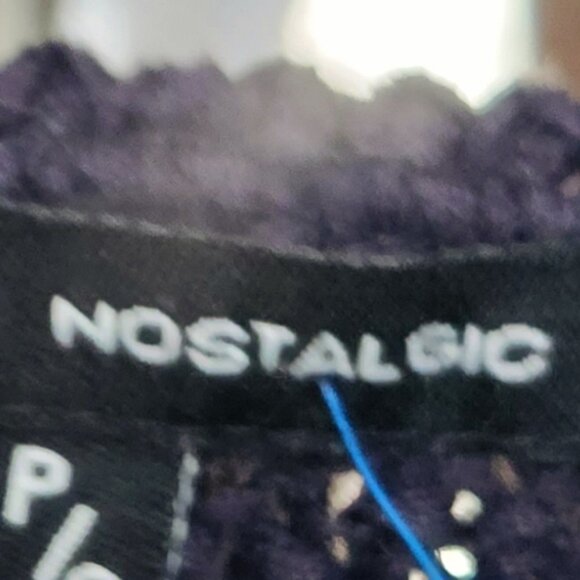 A30  Vintage navy blue loose knit sweater w/b'ful hemlines & cuffs - Picture 5 of 5